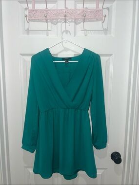 green skater dress forever 21 | Dresses | Nwt Long Sleeve Womens Polka Dot tie‑neck collared mini dress black